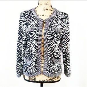 Chico's Zebra Print Open Cardigan
